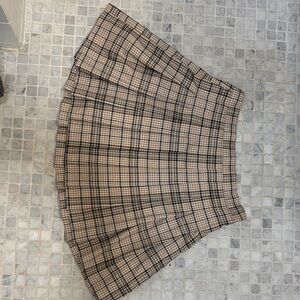 Bagatelle Checkered A-Line Skirt in Black and Tan